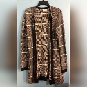 Old Navy | Long Open Front Cardigan Sweater Duster | Medium | Black & White